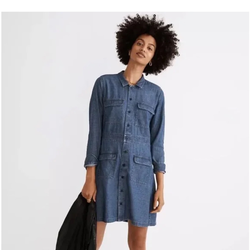Madewell Denim Utility Shirtdress - Picture 10 of 13